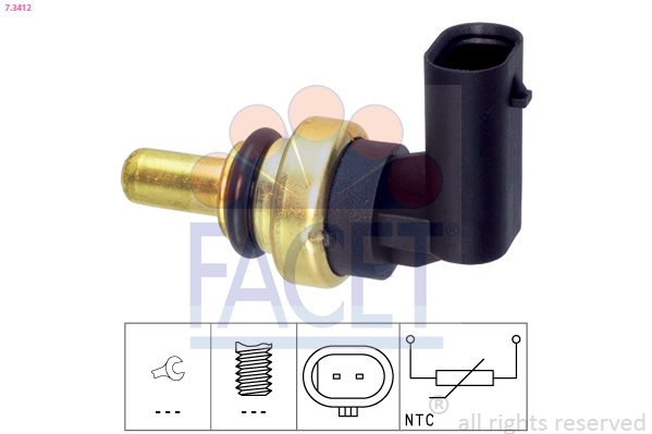Sensore, temperatura refrigerante FACET 7.3412