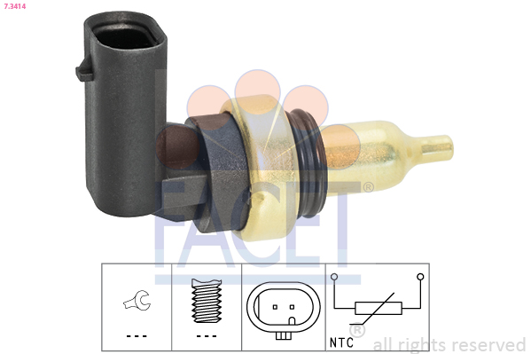 Sensore, temperatura refrigerante FACET 7.3414