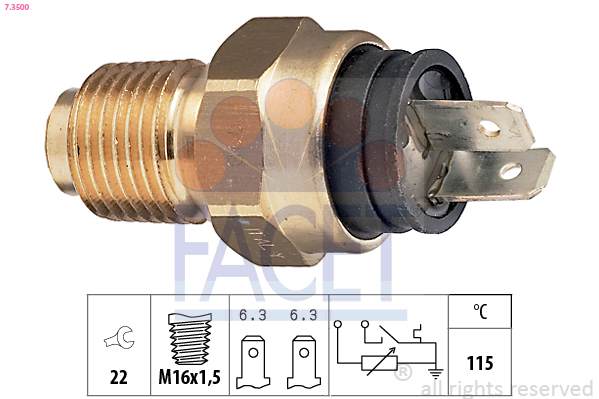 Sensore, temperatura refrigerante FACET 7.3500