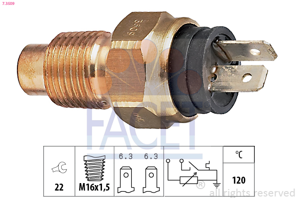 Sensore, temperatura refrigerante FACET 7.3509
