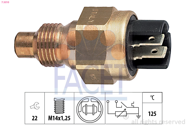 Sensore, temperatura refrigerante FACET 7.3510