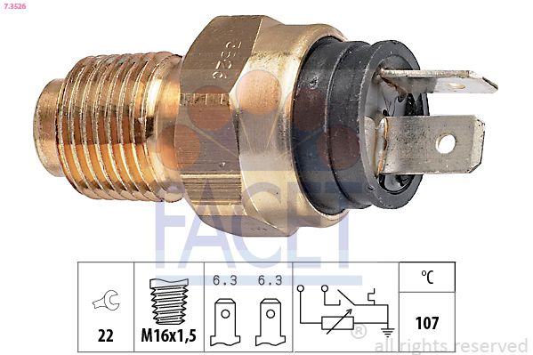 Sensore, temperatura refrigerante FACET 7.3526