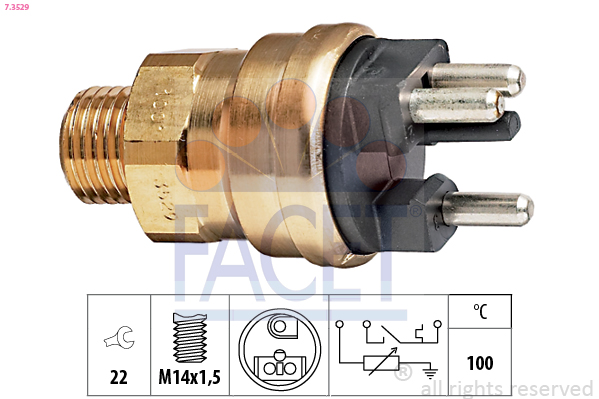 Sensore, temperatura refrigerante FACET 7.3529