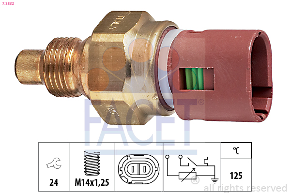 Sensore, temperatura refrigerante FACET 7.3532