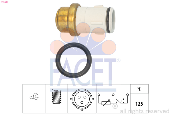 Sensore, temperatura refrigerante FACET 7.3533