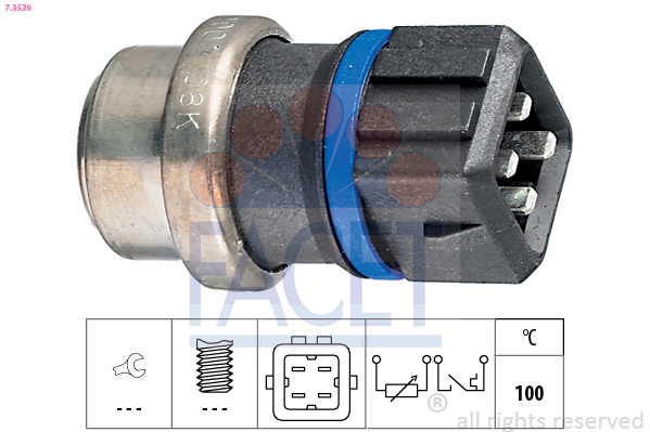 Sensore, temperatura refrigerante FACET 7.3536