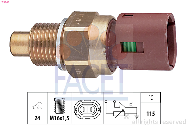 Sensore, temperatura refrigerante FACET 7.3540