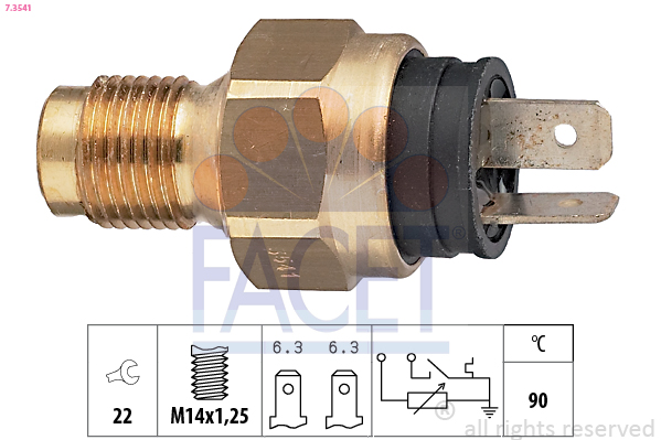 Sensore, temperatura refrigerante FACET 7.3541
