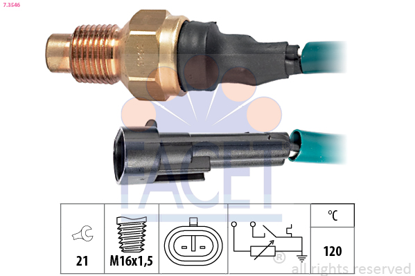 Sensore, temperatura refrigerante FACET 7.3546