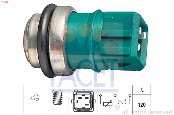 Sensore, temperatura refrigerante FACET 7.3550