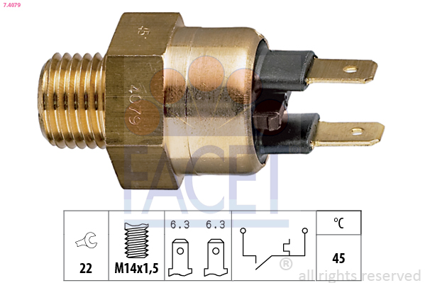 Termocontatto, spia segnalazione refrigerante FACET 7.4079
