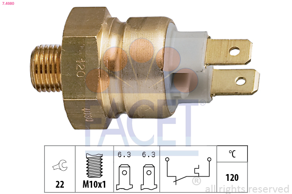 Termocontatto, spia segnalazione refrigerante FACET 7.4080