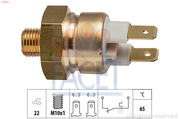 Termocontatto, spia segnalazione refrigerante FACET 7.4112