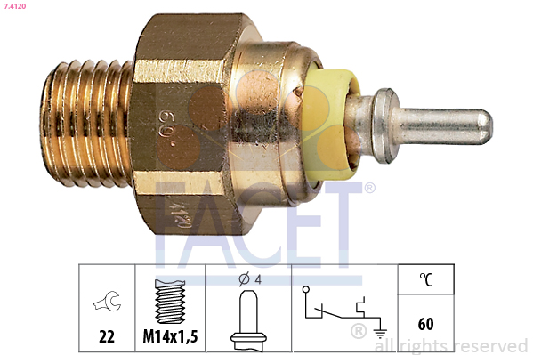 Termocontatto, spia segnalazione refrigerante FACET 7.4120
