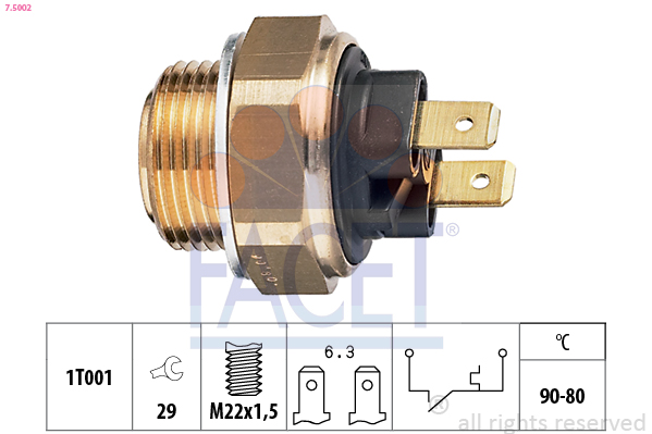 Termocontatto, ventola radiatore FACET 7.5002