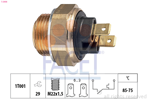 Termocontatto, ventola radiatore FACET 7.5008