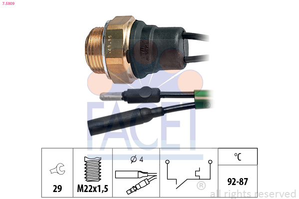 Termocontatto, ventola radiatore FACET 7.5009