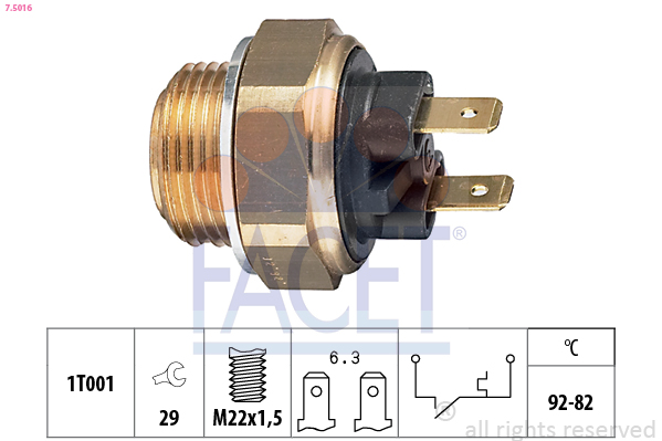 Termocontatto, ventola radiatore FACET 7.5016