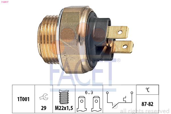 Termocontatto, ventola radiatore FACET 7.5017
