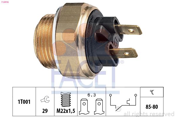 Termocontatto, ventola radiatore FACET 7.5018