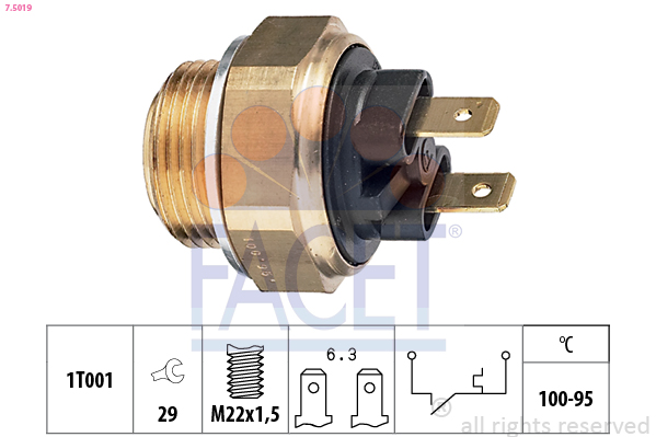 Termocontatto, ventola radiatore FACET 7.5019