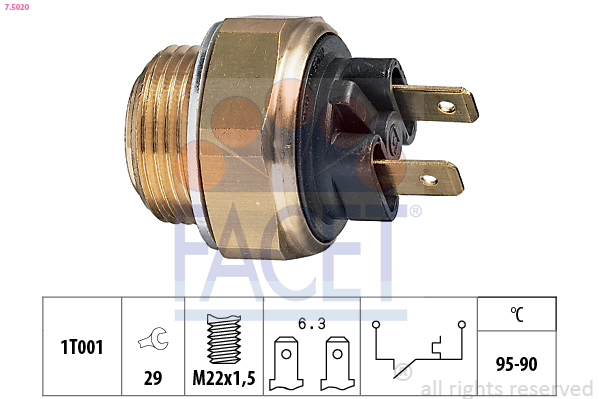 Termocontatto, ventola radiatore FACET 7.5020