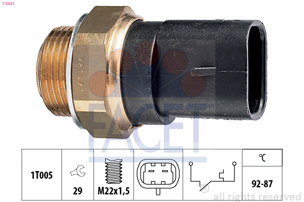 Termocontatto, ventola radiatore FACET 7.5031