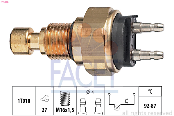 Termocontatto, ventola radiatore FACET 7.5036