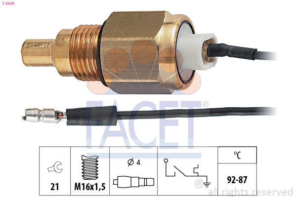 Termocontatto, ventola radiatore FACET 7.5039