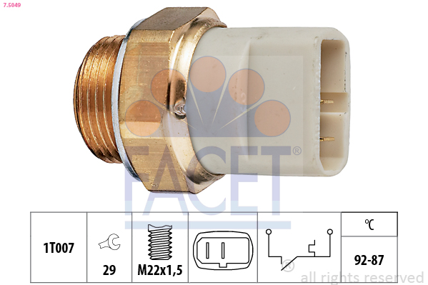 Termocontatto, ventola radiatore FACET 7.5049
