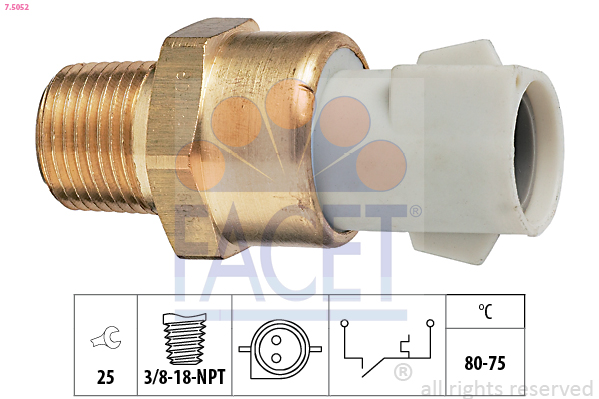 Termocontatto, ventola radiatore FACET 7.5052