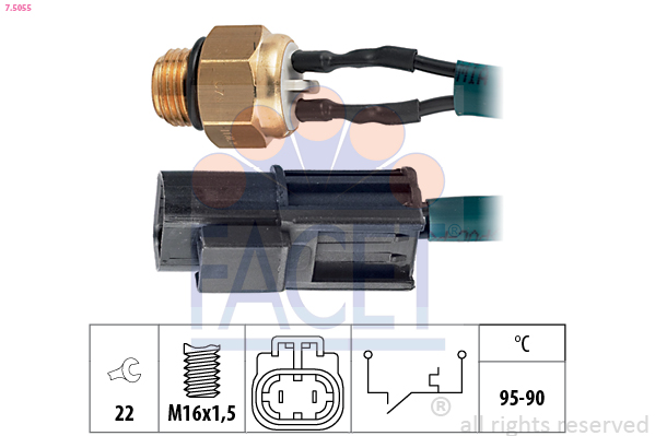 Termocontatto, ventola radiatore FACET 7.5055
