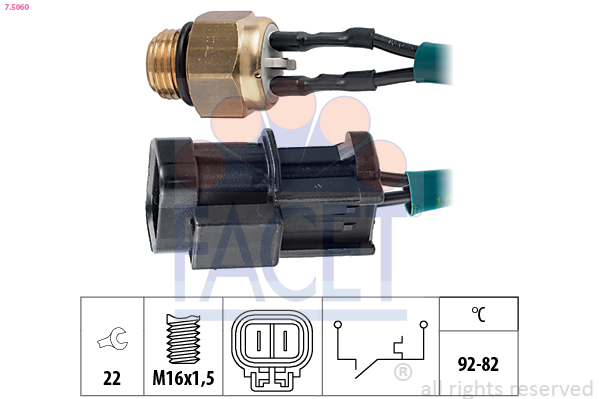 Termocontatto, ventola radiatore FACET 7.5060