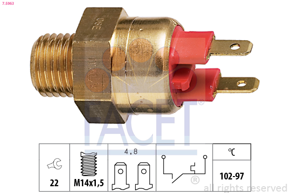 Termocontatto, ventola radiatore FACET 7.5063
