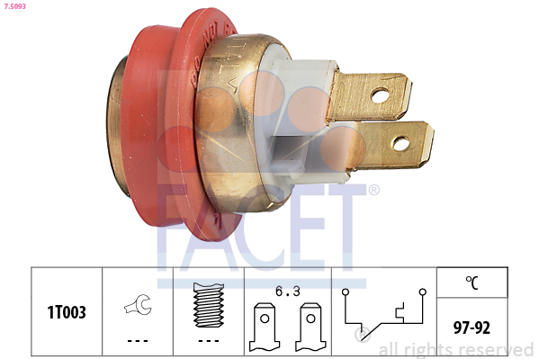 Termocontatto, ventola radiatore FACET 7.5093