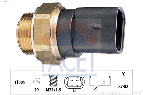 Termocontatto, ventola radiatore FACET 7.5102