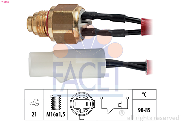 Termocontatto, ventola radiatore FACET 7.5110