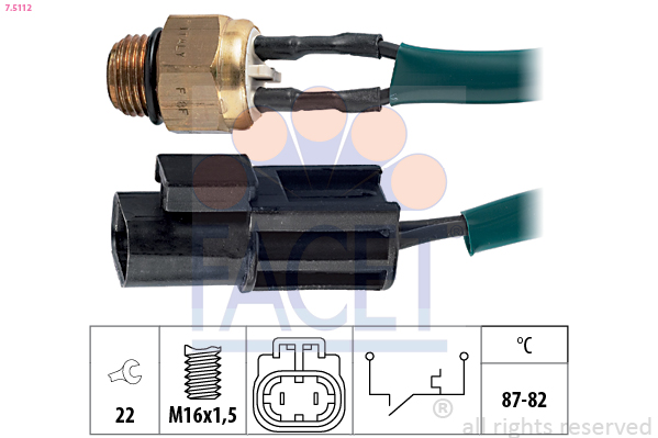 Termocontatto, ventola radiatore FACET 7.5112