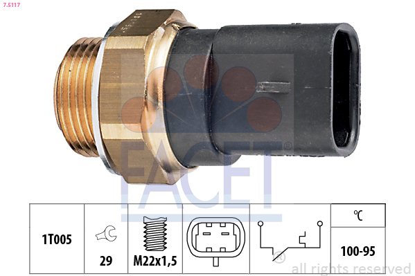 Termocontatto, ventola radiatore FACET 7.5117