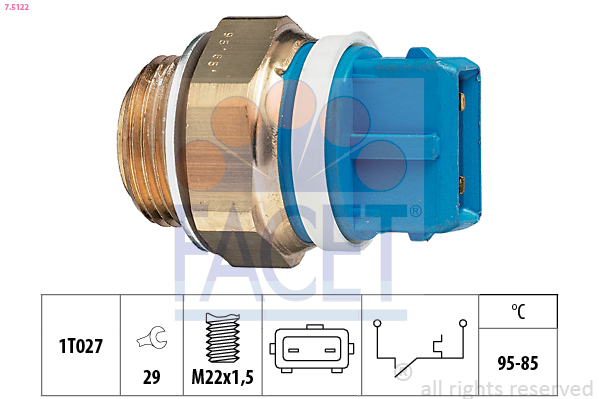 Termocontatto, ventola radiatore FACET 7.5122