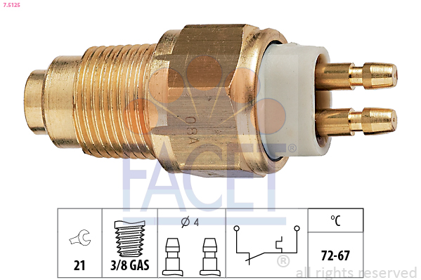 Termocontatto, ventola radiatore FACET 7.5125