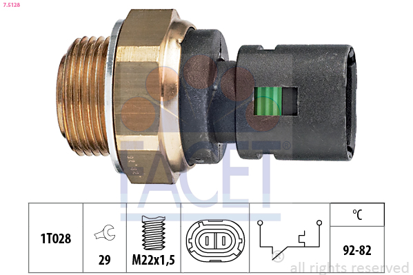 Termocontatto, ventola radiatore FACET 7.5128