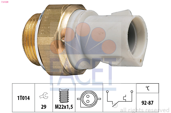Termocontatto, ventola radiatore FACET 7.5129
