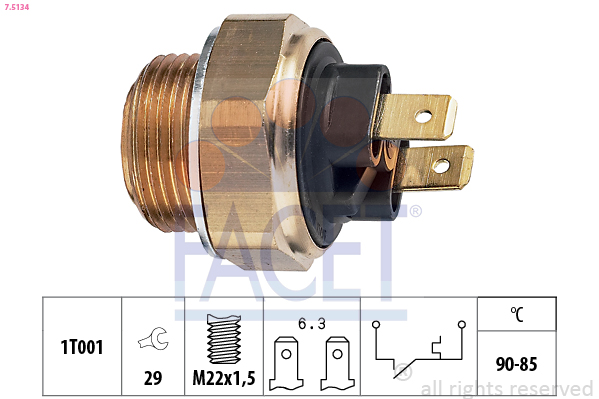 Termocontatto, ventola radiatore FACET 7.5134