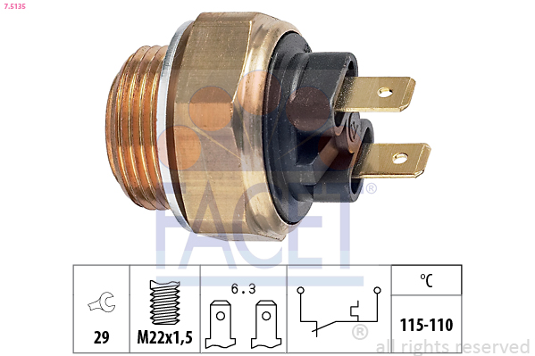 Termocontatto, ventola radiatore FACET 7.5135