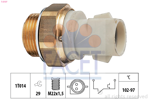 Termocontatto, ventola radiatore FACET 7.5137
