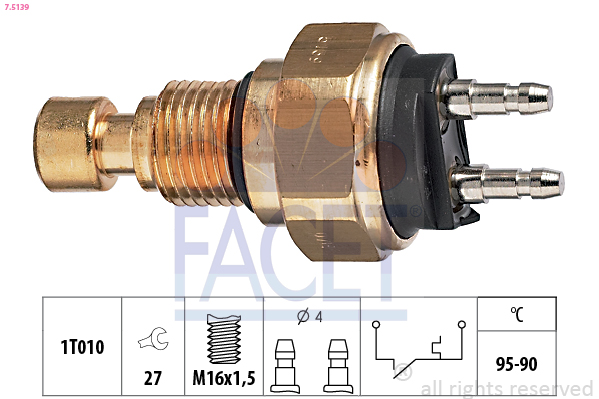 Termocontatto, ventola radiatore FACET 7.5139