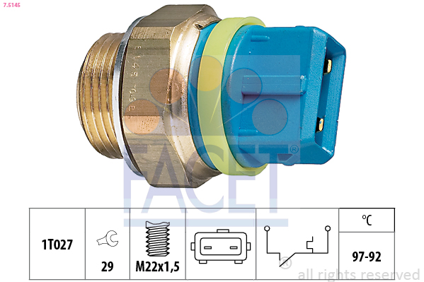 Termocontatto, ventola radiatore FACET 7.5145