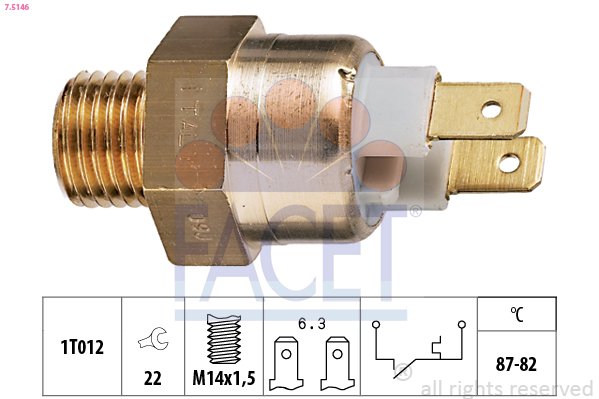 Termocontatto, ventola radiatore FACET 7.5146