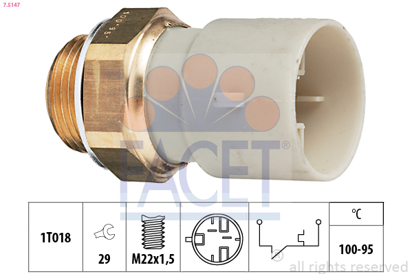 Termocontatto, ventola radiatore FACET 7.5147